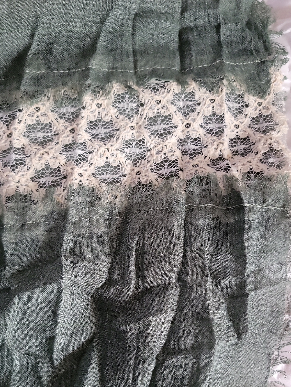 Nwt Do Everything In Love Anthropologie Sage Green Lace Infinity Scarf Loop - Picture 6 of 7